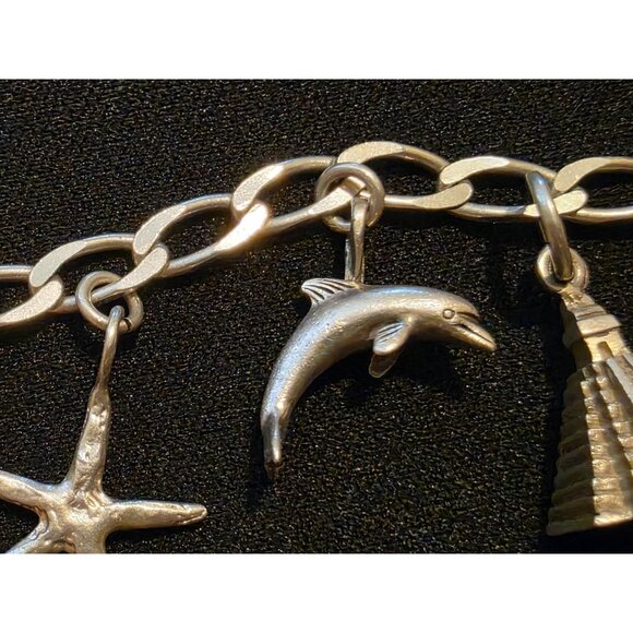 Sterling Silver Mexico Charm Bracelet With Ocean & Travel-Themed Charms - Picture 6 of 13